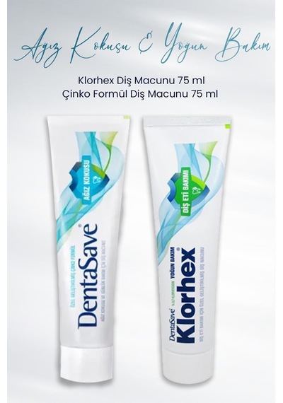 DentaSave Ağız Kokusu Çinko+ Diş Eti Bakım Diş Macunu 2 x 75 ML