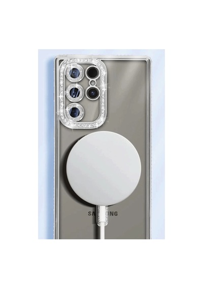 Samsung Galaxy  Uyumlu S25 Ultra Kılıf Joke Simli Magneticsafe Kılıf - Derin Mor