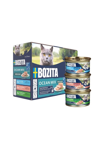 Ocean Mix Foam - Küçük Dozlarda Gurme Kedi Maması 12 X 85 G - Sağlıklı Bağırsak Florasını Desteklemek İçin Postbiyotiklerle Ton Balığı, Somon Ve Somon