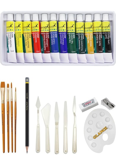 Kayın Şövale Seti Fanart Academy Yağlı Boya 12x12 Ml Set
