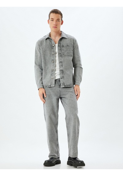 Koton Kot Ceket Oversize Gömlek Yaka Cep Detaylı Düğmeli Pamuklu Gri 5wam50016ıd Gri Koton Kot Ceket Oversize Gömlek Yaka Cep Detaylı Düğmeli Pamuklu Gri 5wam50016ıd Gri