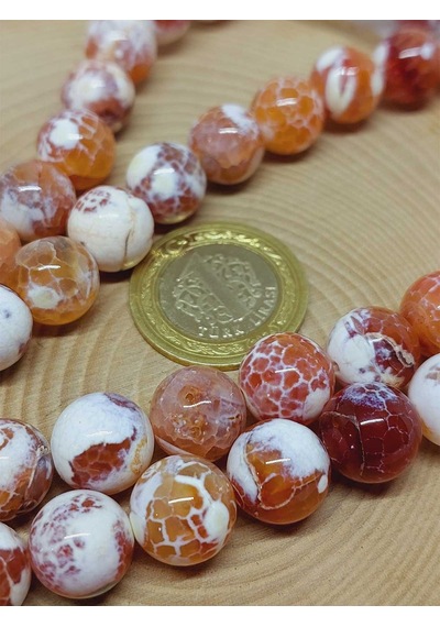 Akik Taşı Dizi 12mm 53372 Çok REnkli
