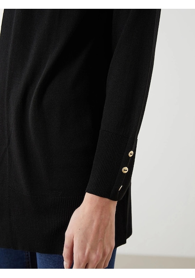 LC Waikiki Lcwaıkıkı Classic Siyah Şal Yaka Kadın Triko Hırka New Black
