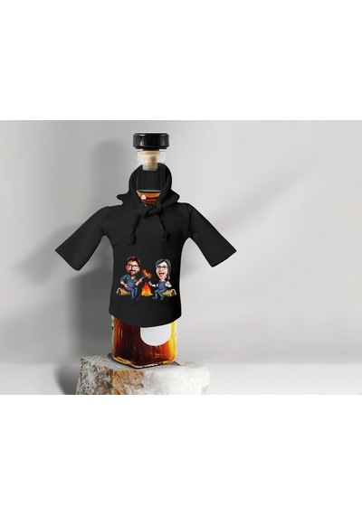 Bk Gift Kişiye Özel Sevgililer Karikatürlü Mini Siyah İçki Şişesi Tişörtü , Ev Bar Dekoru, Viski, Şarap, Votka, Rakı Şişesi Tişörtü, Ev Barı-32