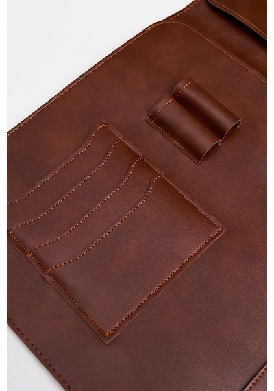 Necati Çanta Apple Uyumlu MacBook Air Pro 13-14 Inç Organizer Evrak & Laptop & Tablet Çantası - Taba Taba