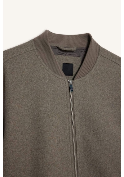 Defacto Regular Fit Kolej Yaka Bomber Astarlı Fermuarlı Kaşe Mont F7750ax26spbn84 Kahve-bn84