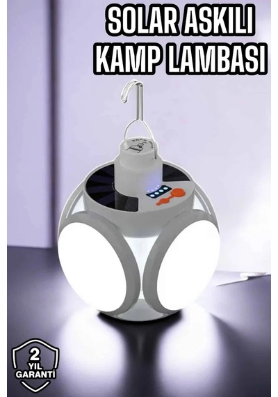 Güneş Enerjili Solar Aydınlatma Kamp Çadır Lambası Şarjlı Ampül Led Şarjlı El Feneri Işıldak Diğer