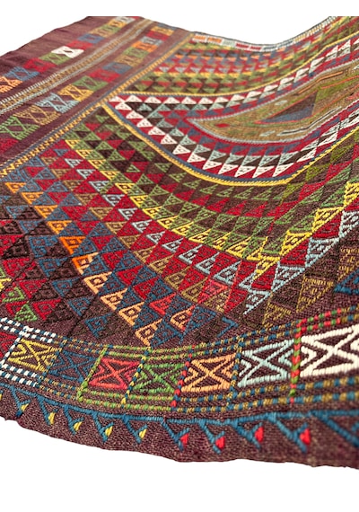 El Dokuma Antika Obruk Kilimi 135x170 Kök Boya 130 Yıllık Koleksiyonluk Kilim