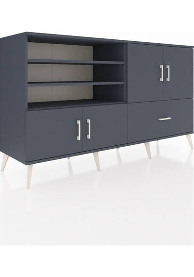 Hyperion Konsol 5 Raflı Tek Çekmeceli 4 Kapaklı 176x44x99 Antrasi Antrasit-antrasit Hyperion Konsol 5 Raflı Tek Çekmeceli 4 Kapaklı 176x44x99 Antrasi Antrasit-antrasit
