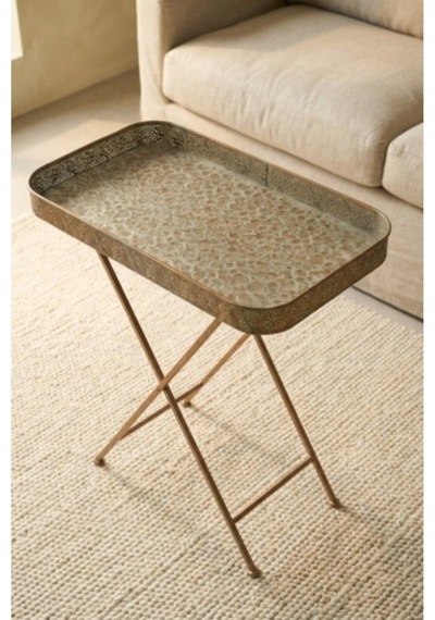 8835 Metal Ayaklı Sehpa 60x60x37,5 Cm Gold