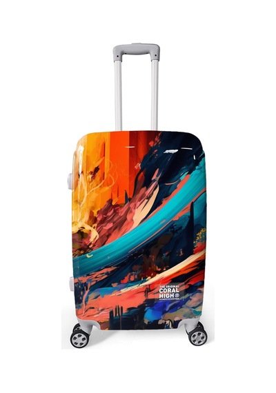 Coral High Renkli Desenli Pc Orta Boy Valiz 60cm 16817 Çok Renkli
