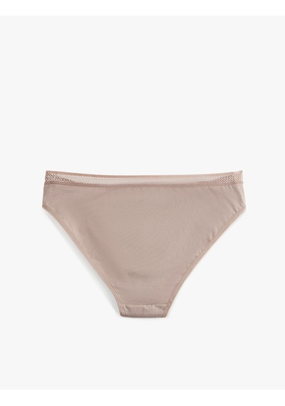 Koton Rahat Kalıp Dantel Lastikli Pamuklu Brief Külot Kahverengi 7wlk30081mk Kahve