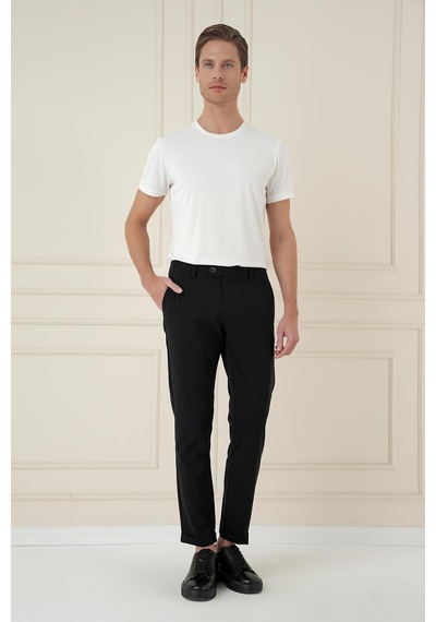Efor Comfort Fit Beli Lastikli Yan Cep Siyah Jogger Pantolon P 1150 Siyah