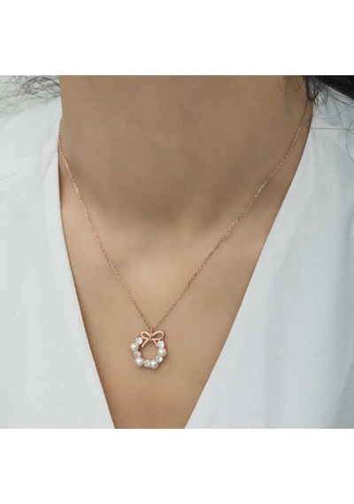 Casera's Gümüş Rose İnci Kurdele Kadın Kolye Csr2184110 Gümüş