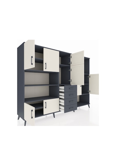 Hyperion Dolap 10 Raflı 4 Çekmeceli 8 Kapaklı 220x44x163 Antrasit Antrasit-aytaşı/antrasit Hyperion Dolap 10 Raflı 4 Çekmeceli 8 Kapaklı 220x44x163 Antrasit Antrasit-aytaşı/antrasit