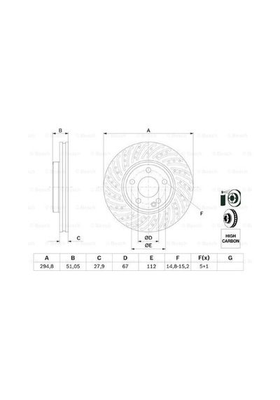 Mercedes A Serisi 176 A200cdı 1.8 2012-2014 Bosch Ön Disk 2 Adet