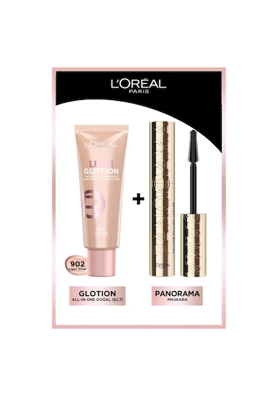 L'Oréal Paris Panorama Maskara + Glotion All-In-One Doğal Işıltı 902 Light Glow