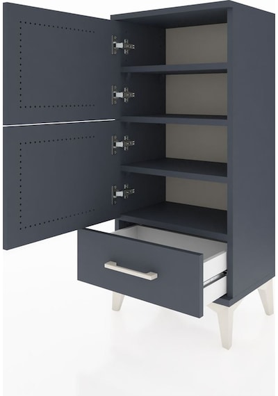 Arges Komodin 4 Raflı Tek Çekmeceli 2 Kapaklı 44x30x96 Antras... Antrasit Arges Komodin 4 Raflı Tek Çekmeceli 2 Kapaklı 44x30x96 Antras... Antrasit