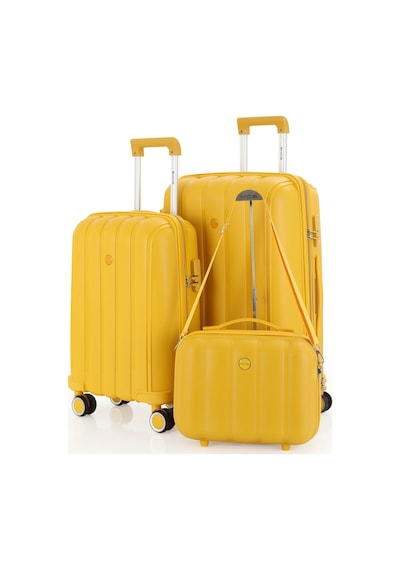 Mçs Polipropilen 3lü Valiz Seti Orta & Kabin & Makyaj V305 S21yy1000079-set 00012 Sarı