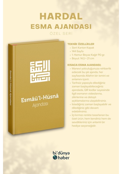 Esmaül Hüsna Ajandası- Hardal Özel Seri Çok Renkli