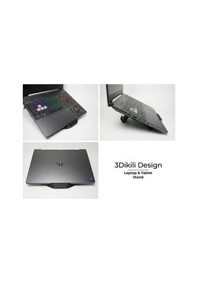 Ergonomik Laptop Standı 3d Baskı Notebook Yükseltici Soğutucu Stand Tablet & Laptop Uyumlu Siyah Ergonomik Laptop Standı 3d Baskı Notebook Yükseltici Soğutucu Stand Tablet & Laptop Uyumlu Siyah