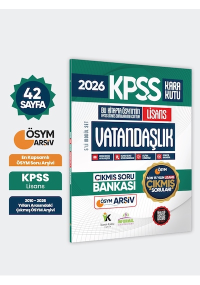 2026 Fulllisans Kpss Lisans Vatandaşlık Kara Kutu ÖSYM Çıkmış Soru Bankası Son 15 Yıl(sadece Lisans)