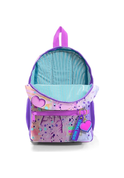 Minik Yuva Sırt Çantası Pembe Mor Fashion Girl Desenli İki Bölmeli 23555