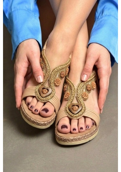 Fox Shoes Y274501609 Ten Dolgu Tabanlı Kadın Sandalet