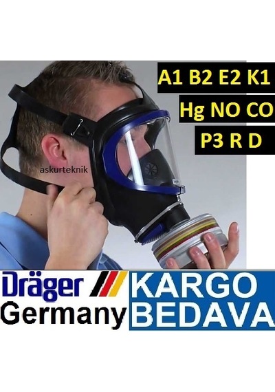 Drager  Tam Yüz Kimyasal Gaz Maskesi + Karbonmonoksit Civa Filtresi