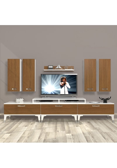 Decoraktiv Ekoflex 8d Slm Silver Tv Ünitesi Tv Sehpası Beyaz - Ceviz