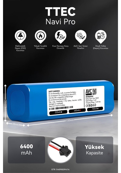 Ttec Navi Pro 6400mah Robot Süpürge Bataryası D.k