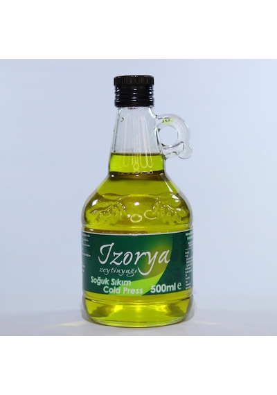 İzorya Natürel Sızma Mut Zeytinyağı Galon Cam Şişe 500 ML