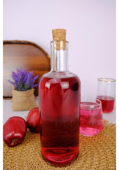 Digithome Mantar Kapaklı Cam Su Şişesi Başucu Sürahisi Karaf 700 Ml - Tg0809040001ecy C320.225