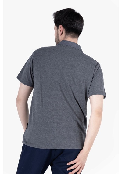 Yıldırımlar Polo Yaka T-shirt %100 Pamuk Cepli Antrasit Melanj