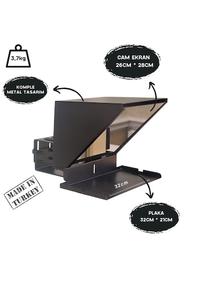 Pratic Prompter %100 Yerli Üretim & Yazılım Çanta + Kumanda + Telefon Tutucu 34cmx24.5cmx17cm