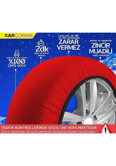 Kar Çorabı 135/80/14  Ebat Uyumlu 2 ADET
