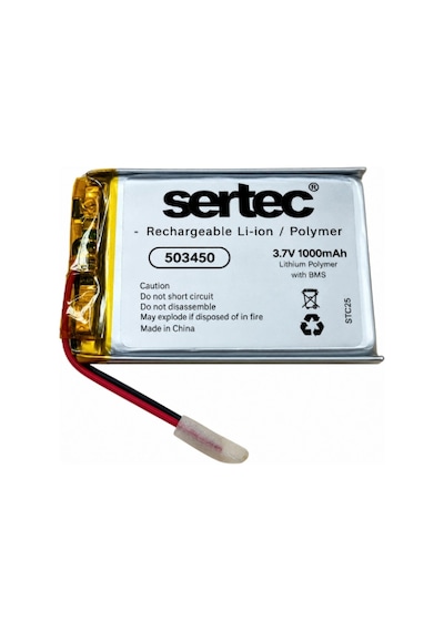 Sertec 503450 3.7v 1000mah Devreli Li-polymer Pil 1.5a