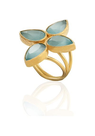 Kadir Jewellery 22 Ayar Altın Kaplama Zirkon Taşlı Kadın Otantik Yüzük Açık Mavi 65937057