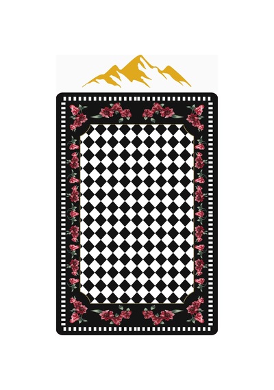 Modern Desenli Dijital Baskı Kaymaz Taban Halı H0151 Renkli