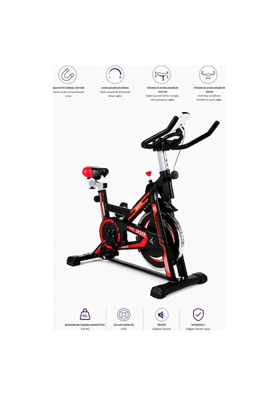 Exclusive Kondisyon Bisikleti Spinning Bike Egzersiz Aleti Siyah - Turuncu