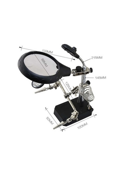 Masaüstü Ledli Mini Bord Tutucu Büyüteçli Havya Standı Mg16129-c