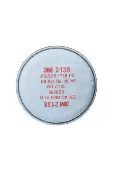 3M  6300 Yarım Yüz Gaz Maskesi + 2138 P3 Organik Ozon Filtresi