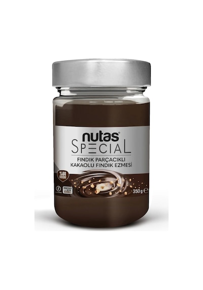 Nutas Special Fındık Parçacıklı Kakaolu Fındık Ezmesi - %60 Fındık - 350g Cam Kavanoz
