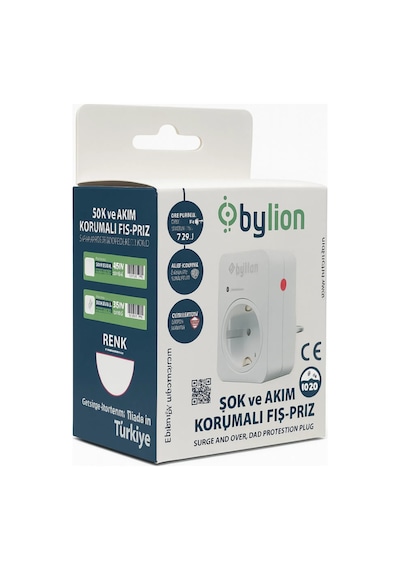 Bylion Şok Ve Akım Korumalı Fiş Priz Siyah 720j