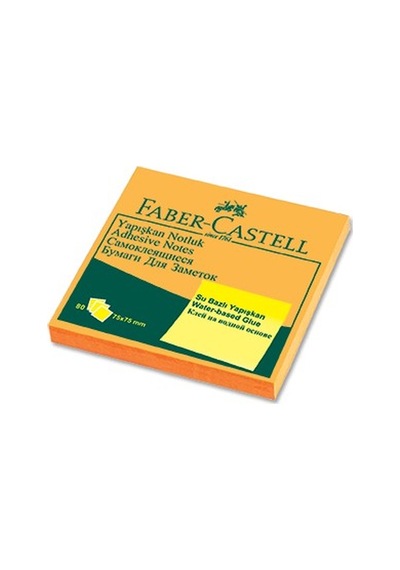 Faber-Castell Yapışkan Notluk 75X75Mm. Fosforlu Turuncu