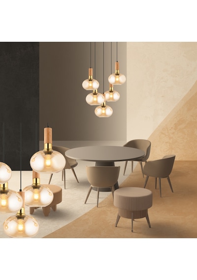 Lampaluce Forte Modern Tasarımlar Salon Oturma Odası Sarkıt Avizesi 5'li Çok Renkli