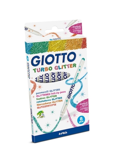 Giotto Turbo Glitter Simli Keçeli Kalem 8'li