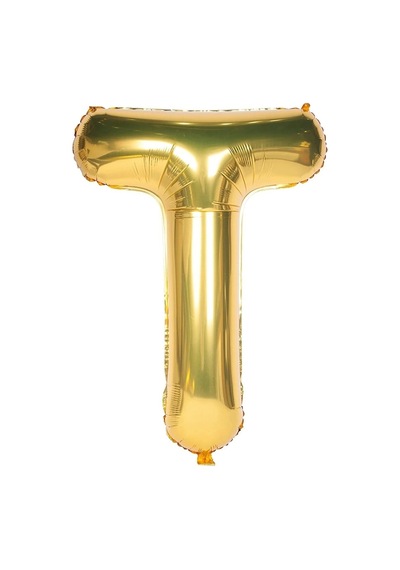 Folyo T Harfi Balon 100 Cm Gold Altın Büyük Boy 40inc Folyo Balon