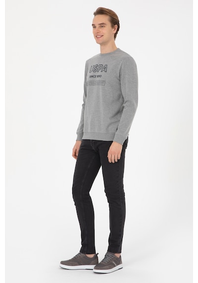U.s. Polo Assn. Erkek Gri Melanj Sweatshirt 50308693-vr086 Grı Melanj