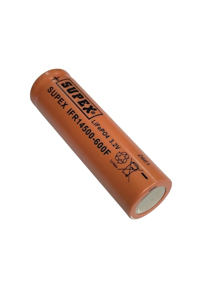 Supex Ifr14500-600f 3.2v 600mah Lifepo4 Düz Kafa Başsız Pil